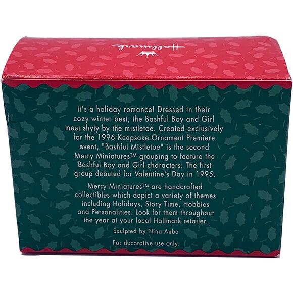 1996 Hallmark Merry Miniatures Bashful Mistletoe Premiere Event Ornament Set - Picture 12 of 12